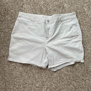 PLUS Size White Denim Shorts